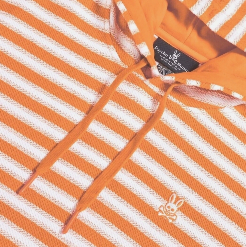 Psycho Bunny Sheffield Stripe Hoodie Festive Orange